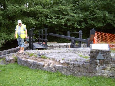 Inspection of stonework at Resolven Inspection of stonework at Resolven