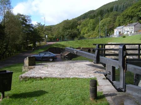 Repaired stonework at Resolven.