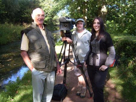 Chairman Mr. Peter Rickettes with the ITV team filming a Water World programme for ITV