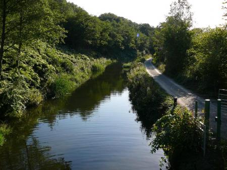 Looking down the Neath Canal from the bridge below Clyne Lock Looking down the Neath Canal from the bridge below Clyne Lock
